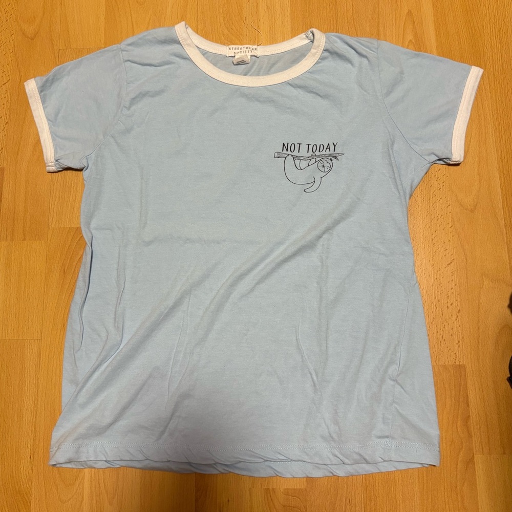 Urban Planet Light Blue Sloth Graphic T-Shirt (Streetwear Society Collection)